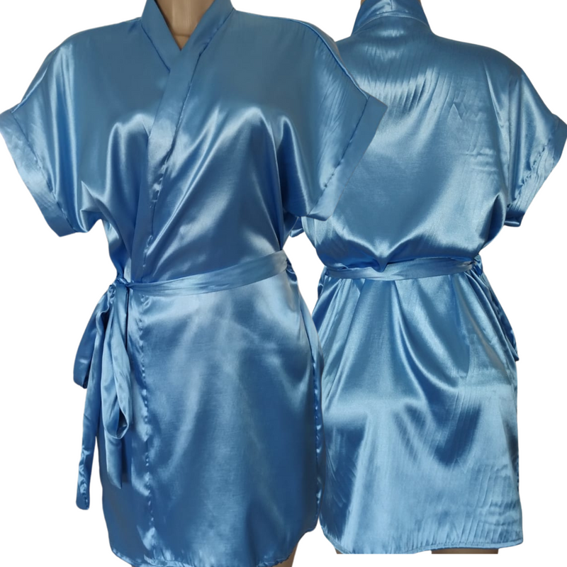 Robe Feminino Manga Curta Cetim Elastano Bordado Personalizado