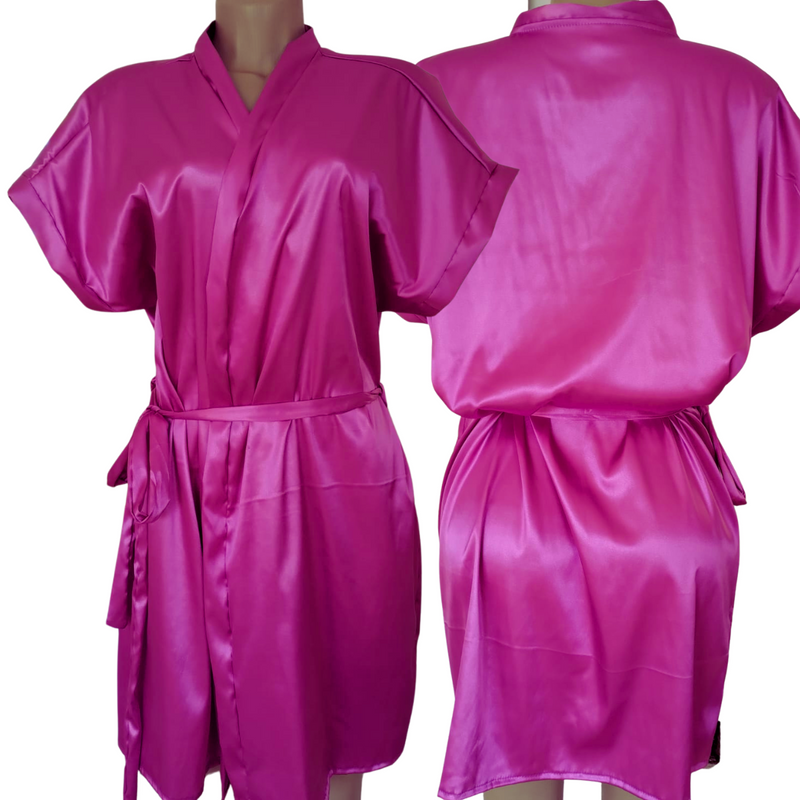 Robe Feminino Manga Curta Cetim Elastano Bordado Personalizado