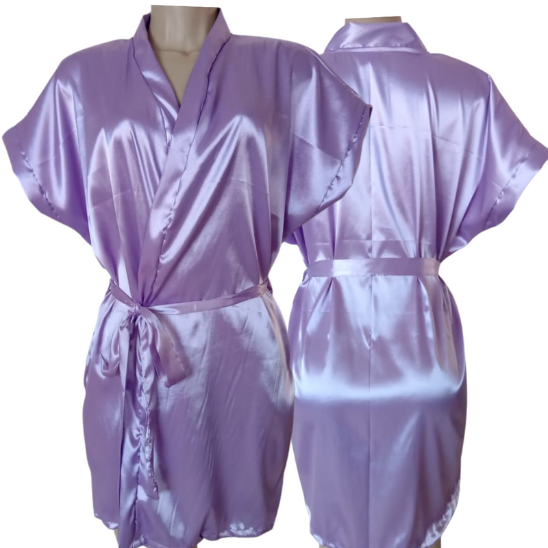 Robe Feminino Manga Curta Cetim Elastano Bordado Personalizado