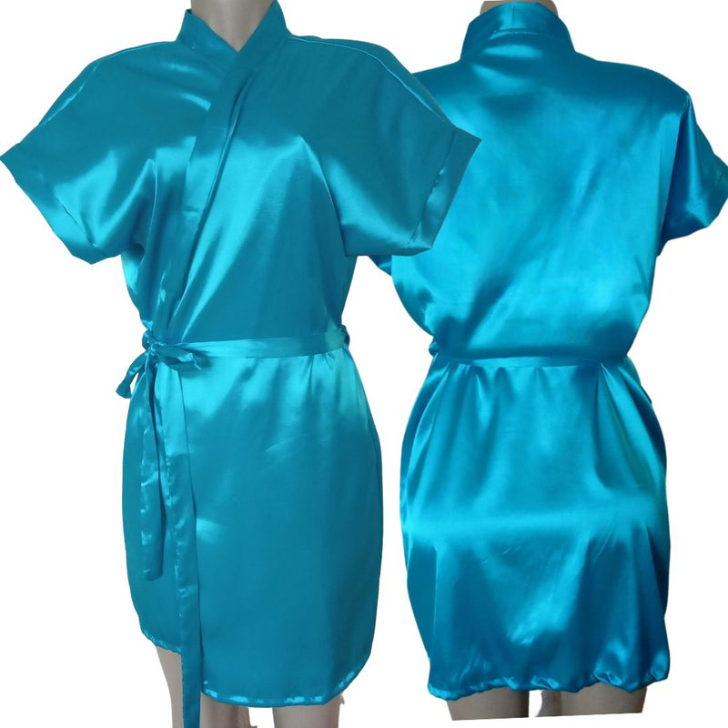 Robe Feminino Manga Curta Cetim Elastano Bordado Personalizado