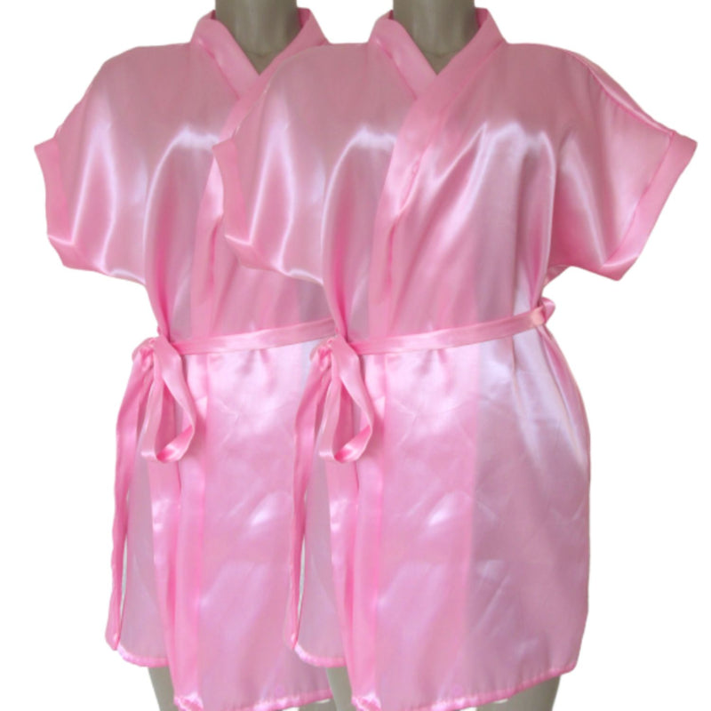 Robe Feminino Manga Curta Cetim Elastano Bordado Personalizado