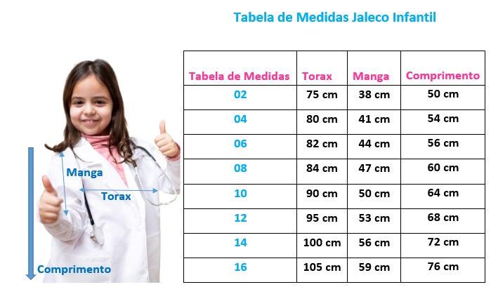 Jaleco Infantil Escolar/Laboratório - Sem Bordado - Nuvens de Algodão Bordados