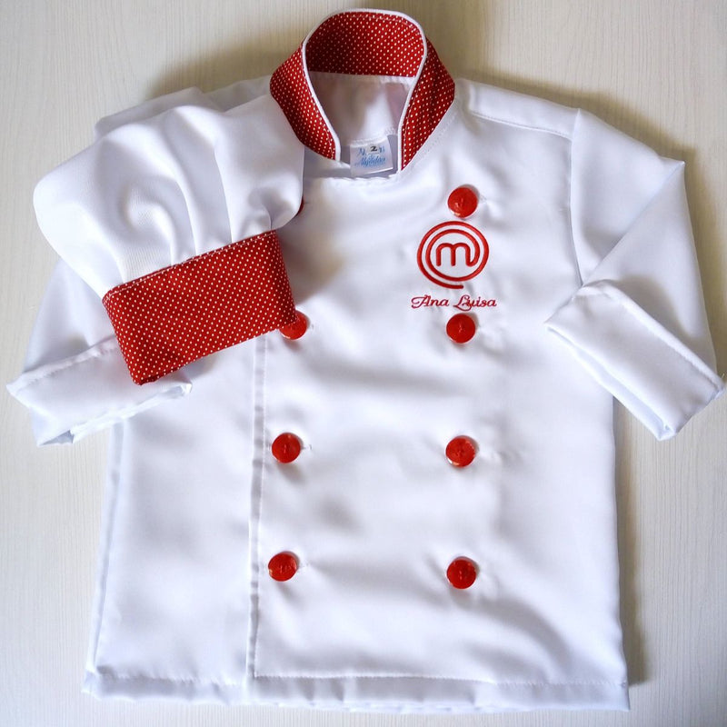 Dólmã Kids Mini Chef Infantil Personalizado